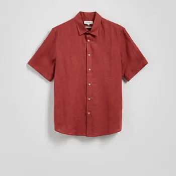 Pánská košile Reserved - Slim fit lněná košile - hnědá - 174EG-83X - 174EG-83X-S