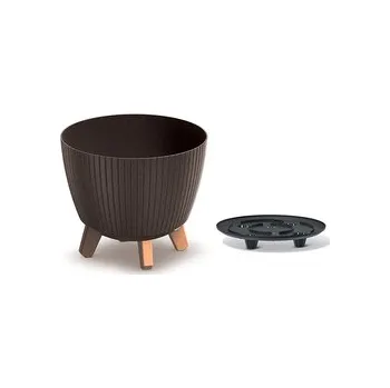 Květináč Květináč LAMIA ECO WOOD 28,8 cm - barva: káva ECO