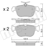 Sada brzdových destiček, kotoučová brzda METELLI 22-1281-0