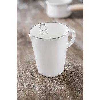 Smaltovaný džbán s odměrkou White 1 l