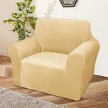Elastický plyšový potah na křeslo BestBerg / světle žlutá 199516684