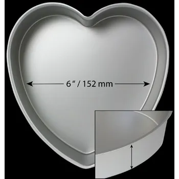 Forma na pečení Forma na dort ve tvaru srdce, hliníková (6 x 3" / 76 x 152 mm) PME