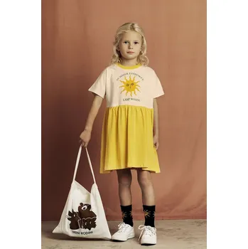 Dívčí oblečení Dívčí šaty Mini Rodini Sun 2565010411 žlutá 11X, vel. 128-134