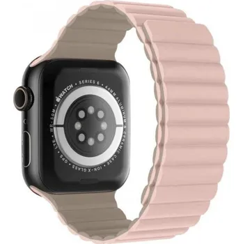 Módní doplněk Swissten řemínek pro apple watch silikonový - magnetic 38 / 40 / 41 mm růžovo/cappuccino