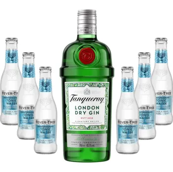 Gin Párty set Tanqueray Gin 0,7l 43,1% + 6x Fever Tree Tonic Water Mediterranean 0,2l