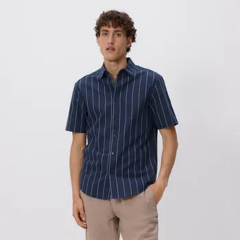 Pánská košile Reserved - Košile slim fit s lnem - tmavomodrá - 746FW-59P - 746FW-59P-XL