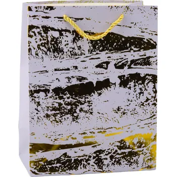 Dárková taška Dárková taška - šedá, zlatý vzor