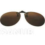 Polarizační klip na brýle - hnědý - 5,3 cm x 13,6 cm