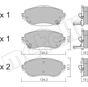 Brzdová destička Sada brzdových destiček, kotoučová brzda METELLI 22-0998-0