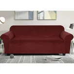 Elastický plyšový potah na trojmístnou pohovku BestBerg / vínová 199516734