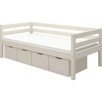 Postel Jednolůžko s úložnými boxy Flexa Classic Barevná úprava: Průhledná bílá