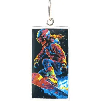 Přívěsek Aljančič Snowboardistka Miniartion bílé zlato