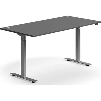 Psací stůl Výškově nastavitelný stůl FLEXUS, 1600x800 mm, stříbrná podnož, šedá