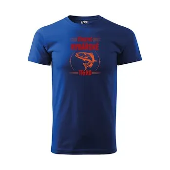 Tričko s potiskem Šťastné rybářské triko: modré 4XL