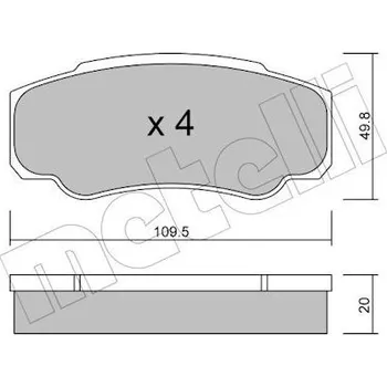 Brzdová destička Sada brzdových destiček, kotoučová brzda METELLI 22-0532-0