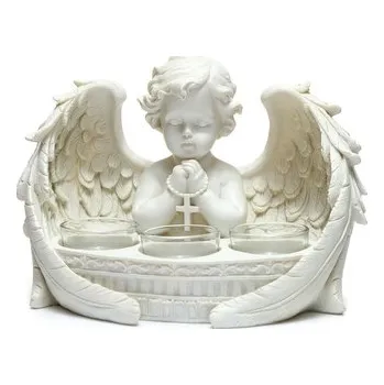 Svícen Cherub v křídlech, stojánek na 3 čajové svíčky