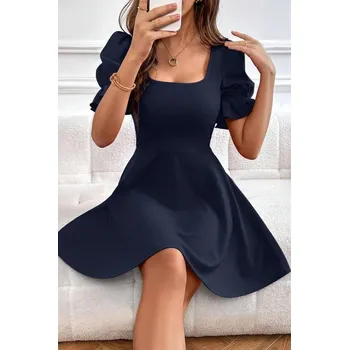 Dámské šaty 48753 Dewberry Mini Size Balloon Sleeve Crepe Dress-NAVY BLUE dewberry černá 3281765