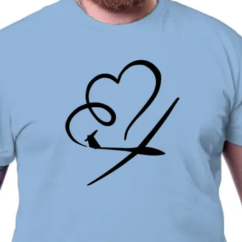 Pánské tričko Tričko Letadla | Tričko Větroň kreslící vzdušné srdce