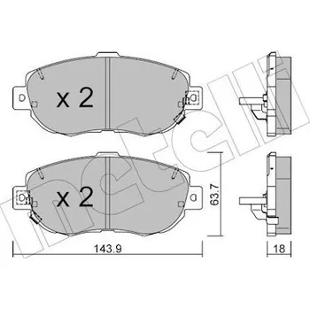 Brzdová destička Sada brzdových destiček, kotoučová brzda METELLI 22-0756-0