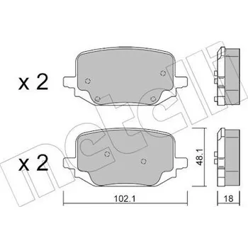 Brzdová destička Sada brzdových destiček, kotoučová brzda METELLI 22-1331-0