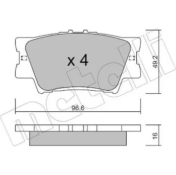 Brzdová destička Sada brzdových destiček, kotoučová brzda METELLI 22-0749-0