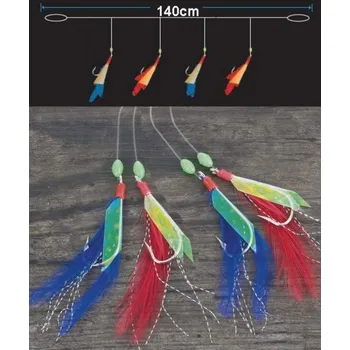 Aquantic návazcový systém Mackerel V – 140 cm, 4× háček 1/0