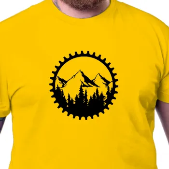 Pánské tričko Tričko Cyklisté | Cyklistické tričko Horská krajina