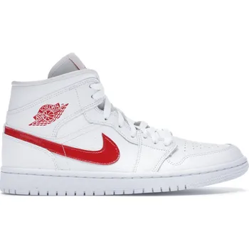 Dámská móda Jordan 1 Mid White University Red (W) Velikost: 40 BQ6472-106