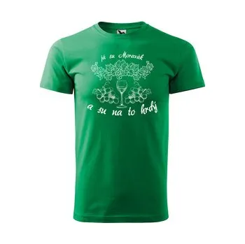 Pánská móda Tričko s potiskem Já su Moravák: zelené 3XL