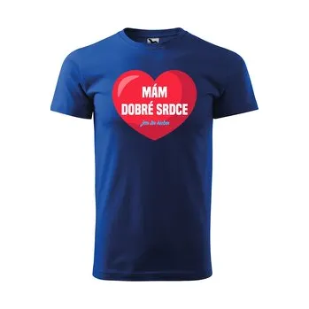 Pánské tričko Tričko s potiskem Mám dobré srdce, jen ta huba: modré 4XL