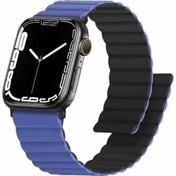 Módní doplněk Swissten řemínek pro apple watch silikonový - magnetic 38 / 40 / 41 mm modro/černý