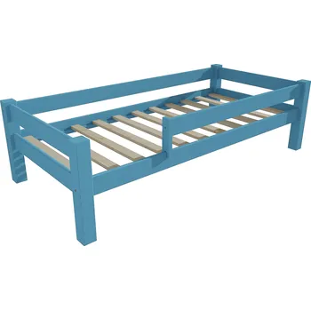 Dětská postel Slevadoma Dětská postel 8X8 01C se zábranou Rozměr: 70 x 160 cm, Barva: barva modrá