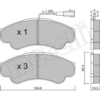 Brzdová destička Sada brzdových destiček, kotoučová brzda METELLI 22-0326-0