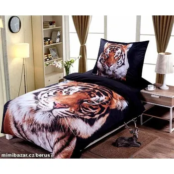 Povlečení POVLEČENÍ fototisk 3D efekt TYGR na tmavé