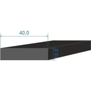 Těsnění do okna a dveří 0596140 Pryžový profil 10x40mm, EPDM 70°Sh obdélníkový