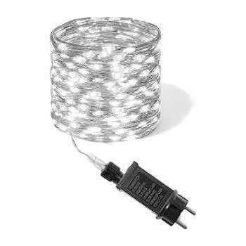 Venkovní osvětlení senzanakupy Venkovní mikro řetěz 10 m 100LED, s časovačem, studená bílá
