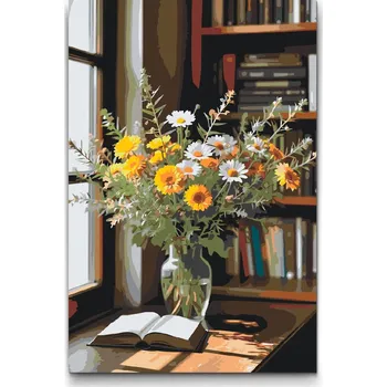 Malování podle čísel - Kytice květů z louky Velikost: 40x60cm, Rámování: Pouze srolované plátno