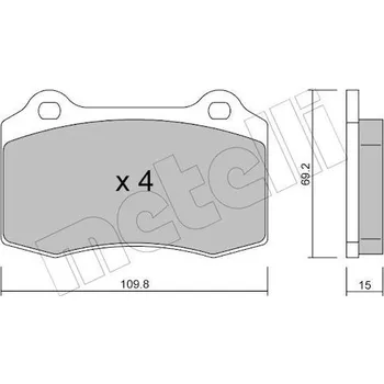 Brzdová destička Sada brzdových destiček, kotoučová brzda METELLI 22-0251-2