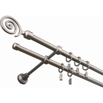 Garnýž iron dvoutyč komplet-ULITE Barva: chrom mat, Délka: 120 cm, typ kroužků: bez kroužků