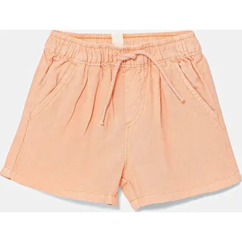 Dětské šortky s příměsí lnu United Colors of Benetton 41DAA9012.W.Seasonal oranžová 20X, vel. 74
