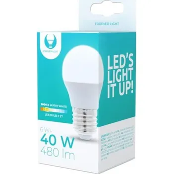 Žárovka LED žárovka Forever E27 G45 6W teplá bílá (3000K)