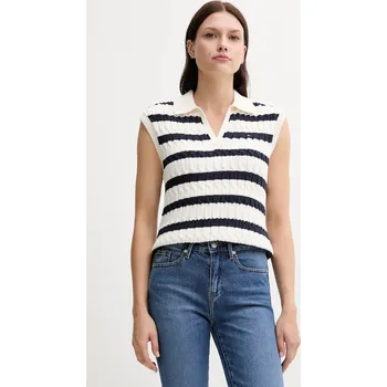 Dámská vesta Bavlněná vesta Tommy Hilfiger WW0WW45655 béžová 01X, vel. XS