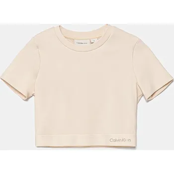 Pánské tričko Tričko Calvin Klein Jeans béžová barva, IG0IG02977 IG0IG02977.9BYA 02X, vel. 140