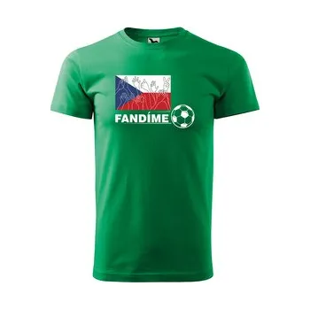 Pánské tričko Tričko s potiskem Fandíme českému fotbalu: zelené 4XL