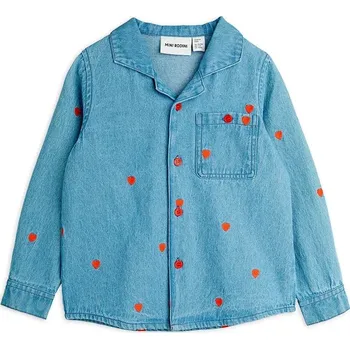 Chlapecká košile Dětská bavlněná košile Mini Rodini Mini hearts 2562011960 modrá 55X, vel. 116-122