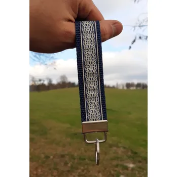 Brož Folklórní klíčenka - dlouhá Typ: ORNAMENT velký - tmavě modrá