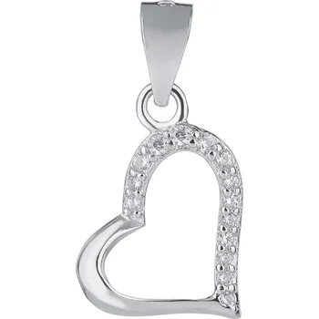 Přívěsek Bealio BEALIO Stříbrný přívěsek JEMNÉ SRDCE bílé 03-02961-1092