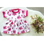 AMÁLKA Šaty krátký rukáv jersey, malinové květy Velikost: 86