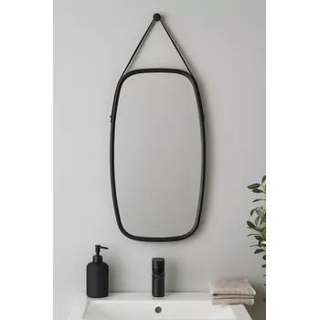 Zrcadlo Time for Home – Závěsné zrcadlo Idylica z černého bambusu, 43 × 74 cm