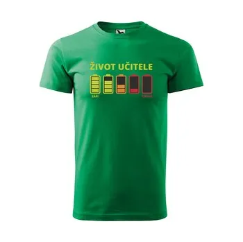 Pánské tričko Tričko s potiskem Život učitele Září-Červen: zelené 4XL